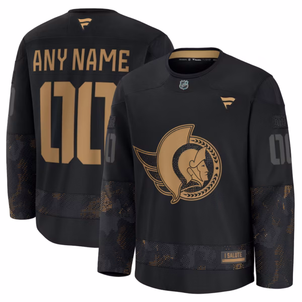 Ottawa Senators Fanatics 2024 Military Appreciation Custom Practice Jersey - Black