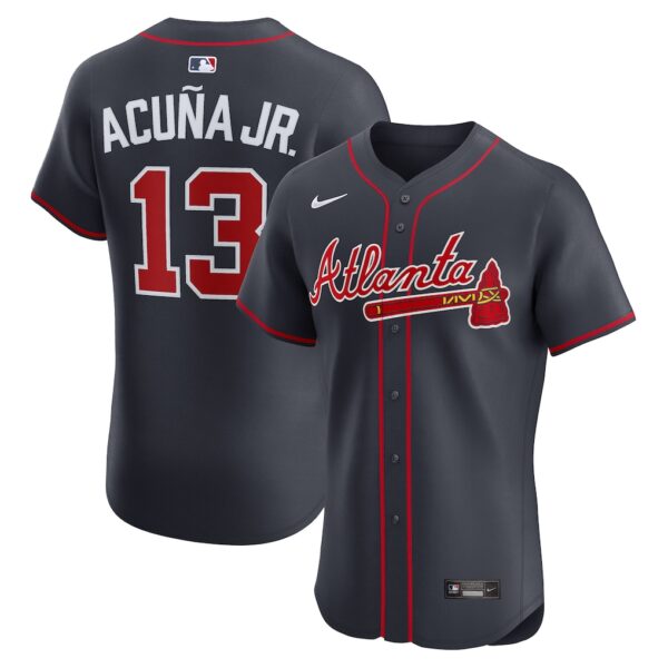 Ronald Acuña Jr. Atlanta Braves Nike Alternate Elite Jersey - Navy