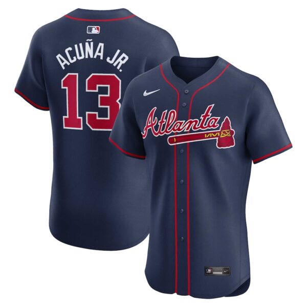 Ronald Acuña Jr. Atlanta Braves Nike Alternate Elite Player Jersey - Navy