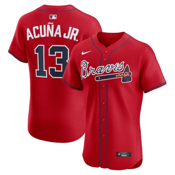 Ronald Acuña Jr. Atlanta Braves Nike Alternate 2 Elite Jersey - Red