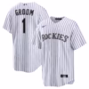 Colorado Rockies Nike #1 Groom Home  Jersey - White