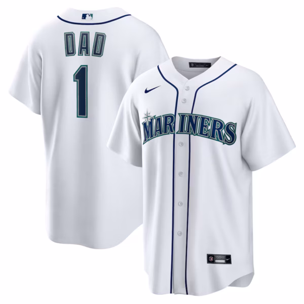 Seattle Mariners Nike #1 Dad Home  Jersey - White