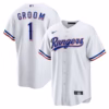 Texas Rangers Nike #1 Groom Home  Jersey - White