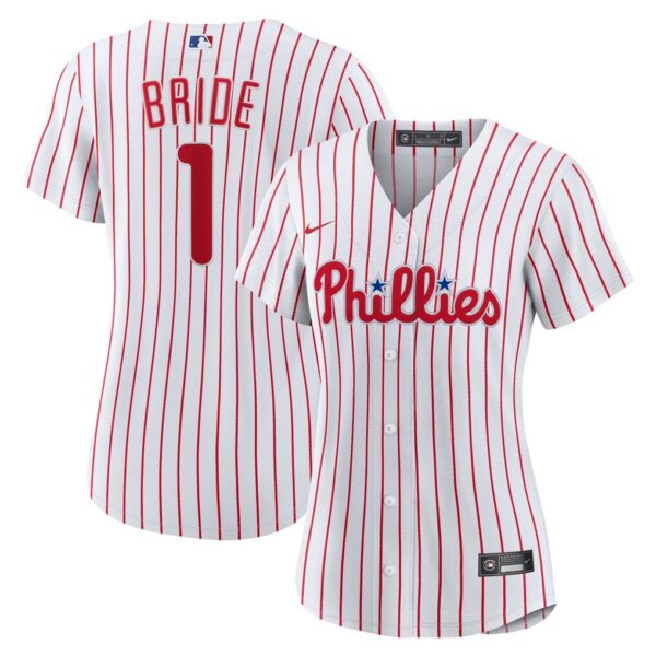 Philadelphia Phillies Nike Women's #1 Bride Home  Jersey - White