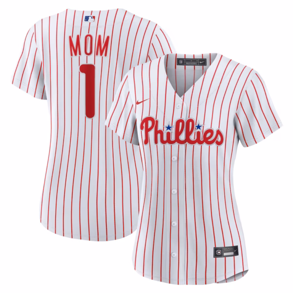 Philadelphia Phillies Nike Women's #1 Mom Home  Jersey - White
