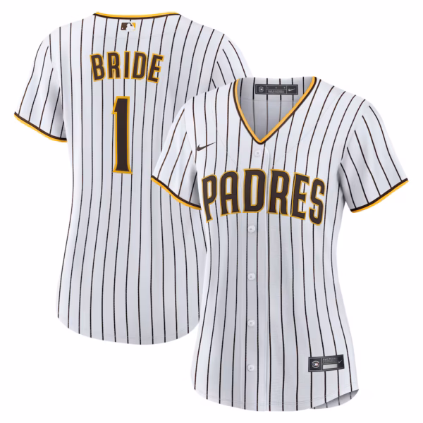 San Diego Padres Nike Women's #1 Bride Home  Jersey - White