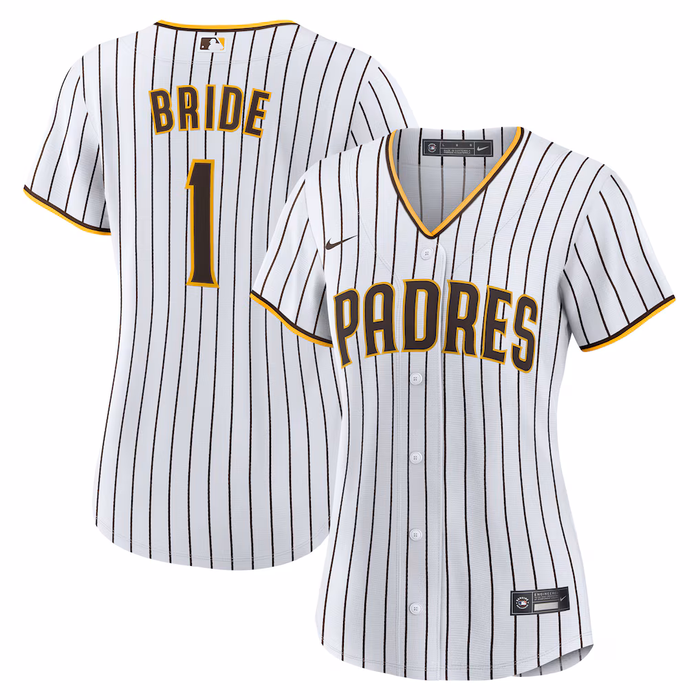 San Diego Padres Nike Women's #1 Bride Home Jersey - White