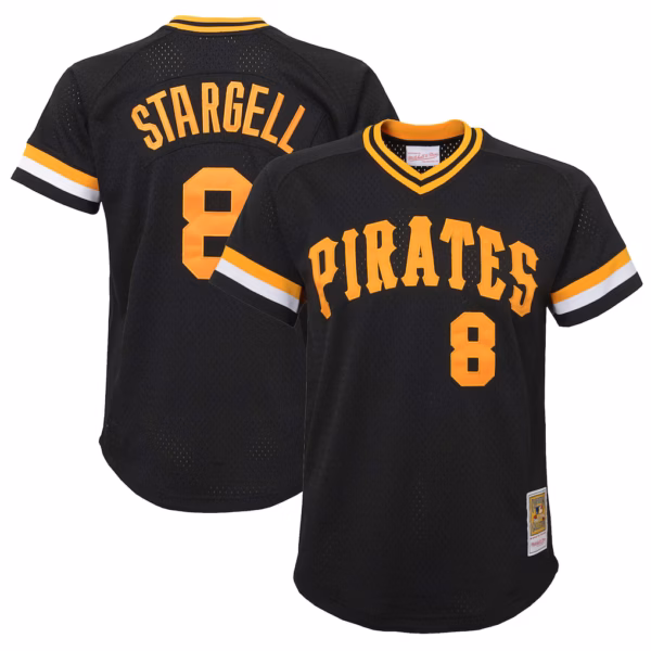 Willie Stargell Pittsburgh Pirates Mitchell & Ness Youth Cooperstown Collection&nbsp;Mesh Batting Practice Jersey - Black